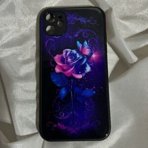 NWOT iPhone 11 Rigid Plastic Case Rose & Butterfly Protective Case